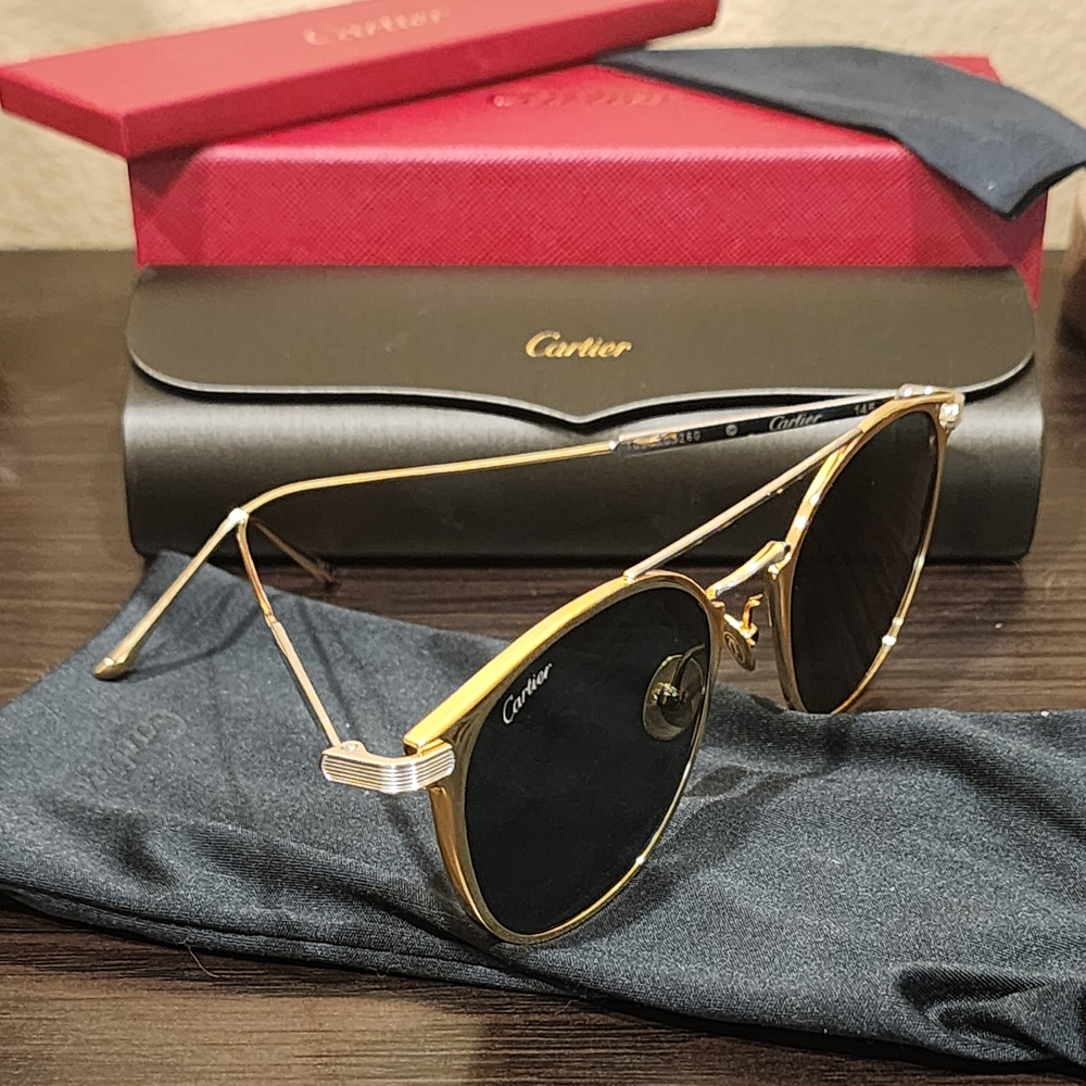 Cartier Gold Sunglasses Unisex